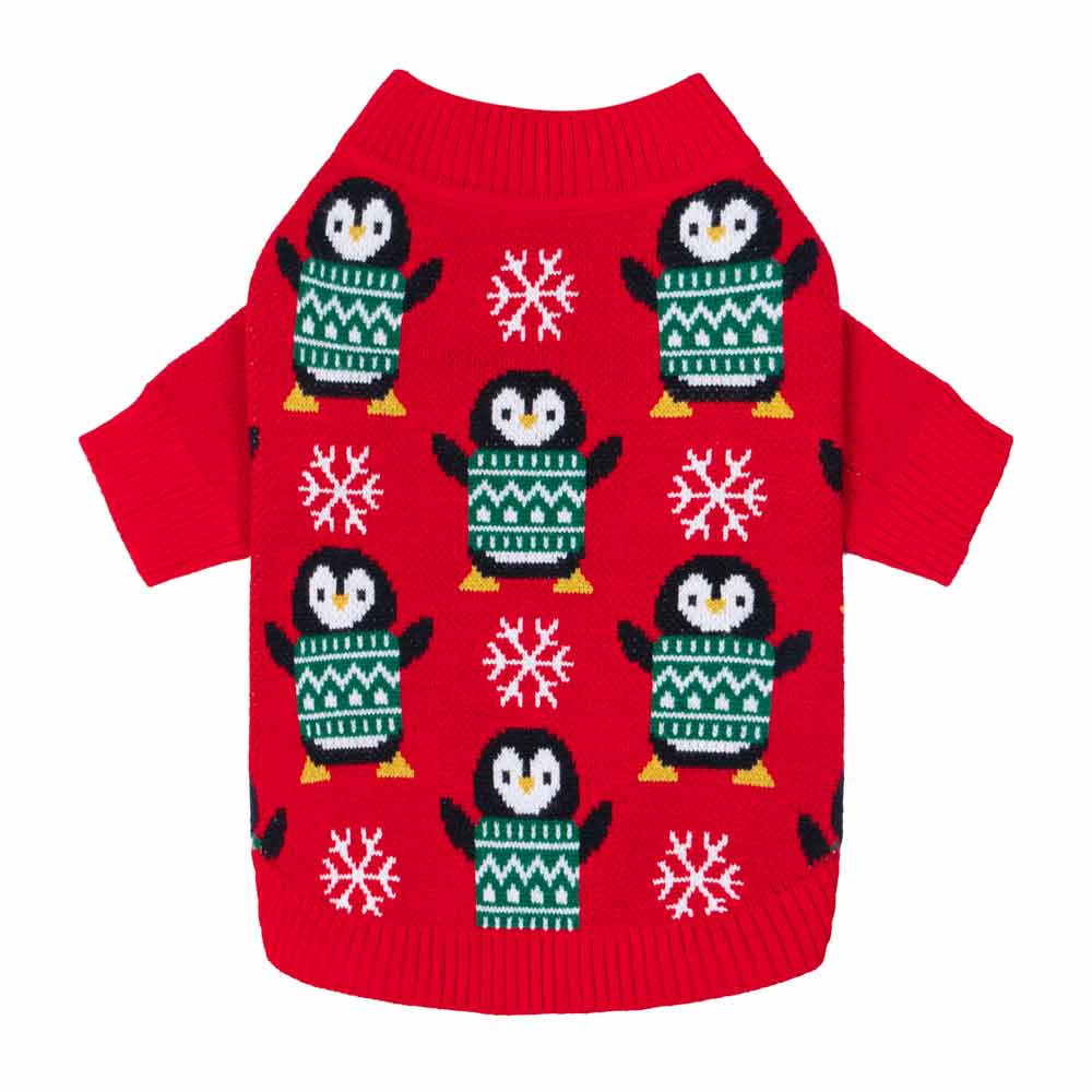 Penguin Snowflake Dog Sweater Fitwarm