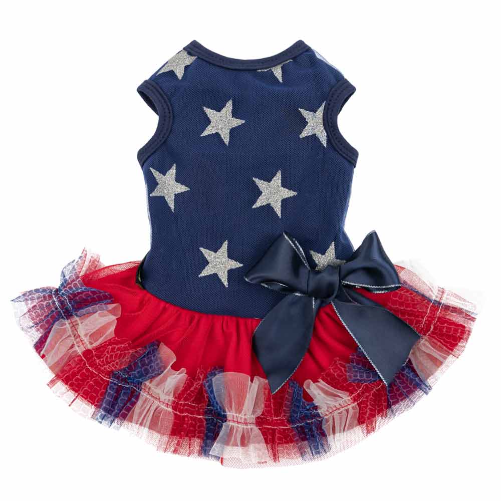 Patriotic Sparkly Dog Tutu Dress | 4th of July Outfit XX-small Patriotic Sparkly Dog Tutu Dress | 4th of July Outfit XX-small