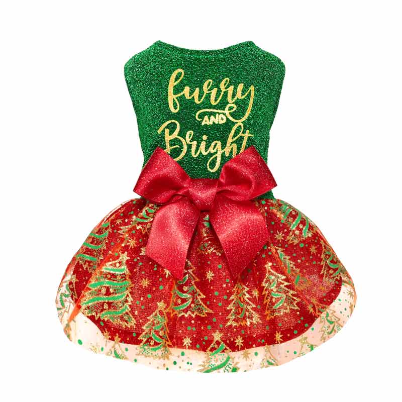 white christmas dresses Festive Green Red Christmas Dog Dress