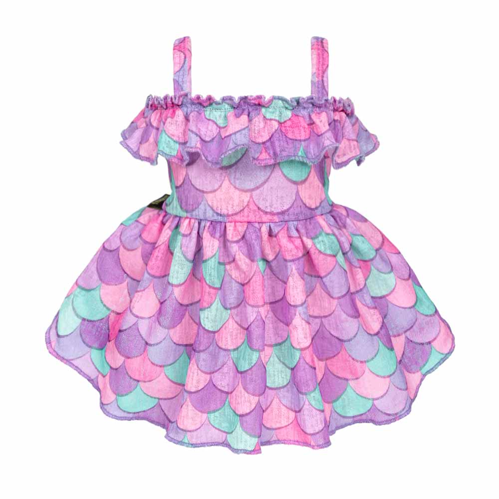 Ruffled Mermaid Scale Dog Dress | Small Dog Mermaid Dress Purple / XX-SMALL Ruffled Mermaid Scale Dog Dress | Small Dog Mermaid Dress Purple / XX-SMALL