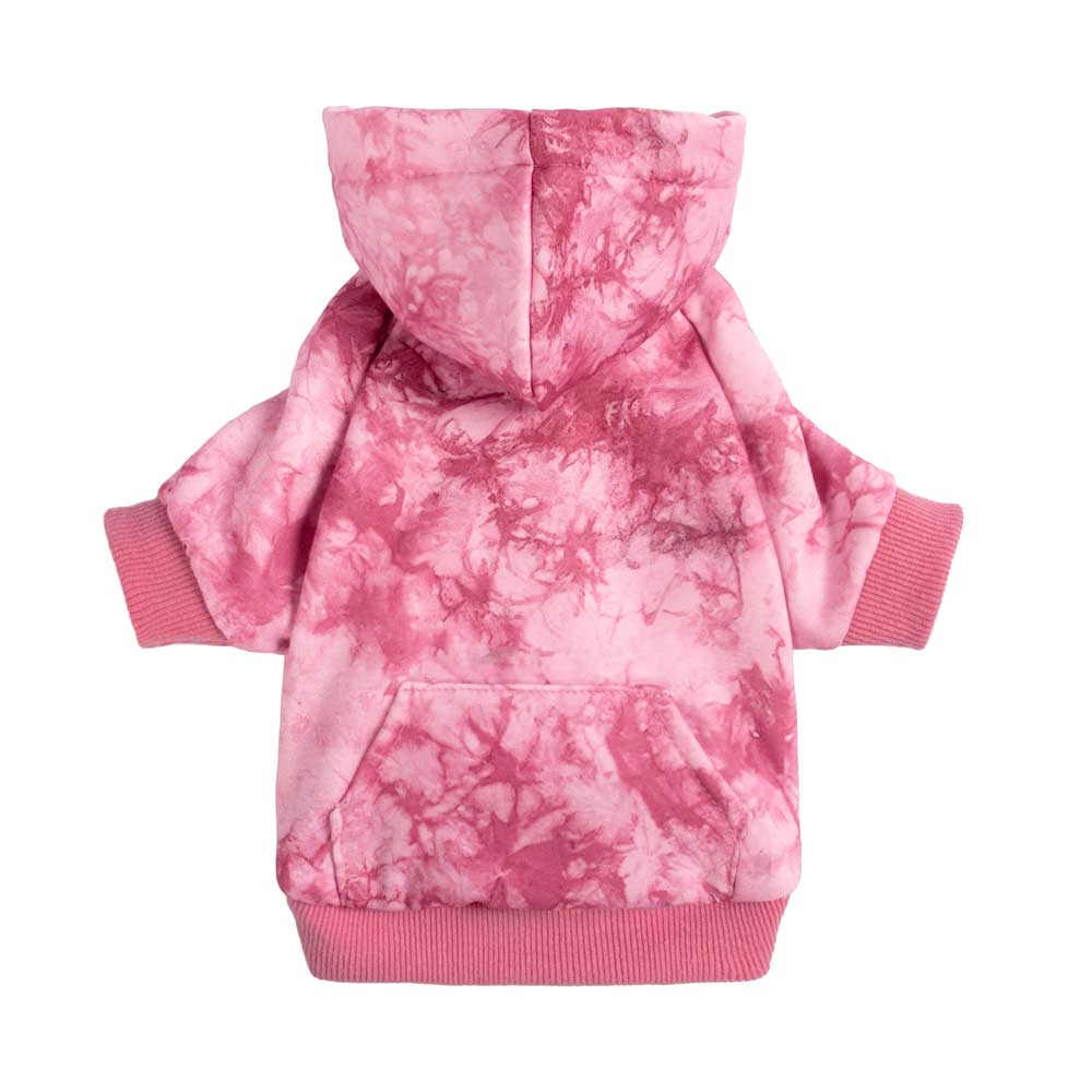 Small Dog Tie Dye Hoodie | Pink Gray Turquoise Fleece – Fitwarm
