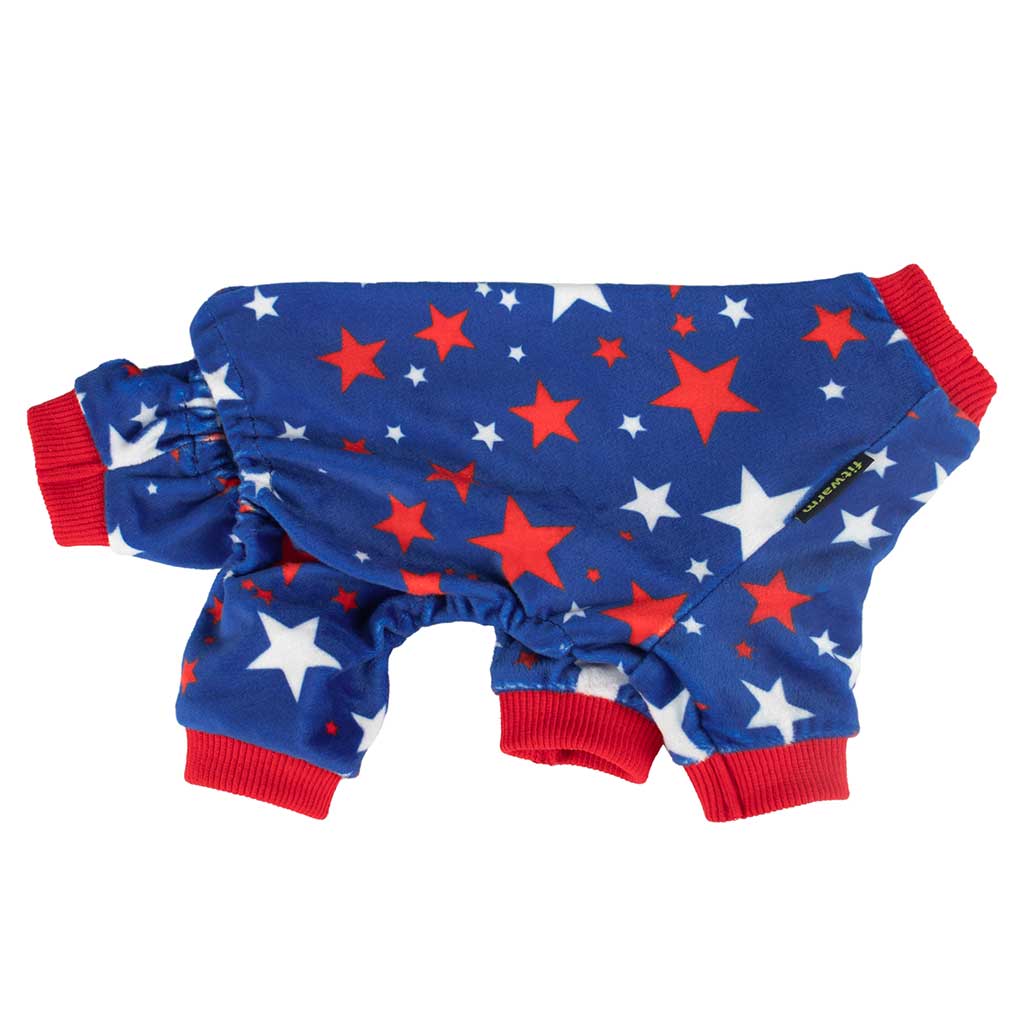 Patriotic Dog Pajamas with Star Prints - Fitwarm Dog Clothes