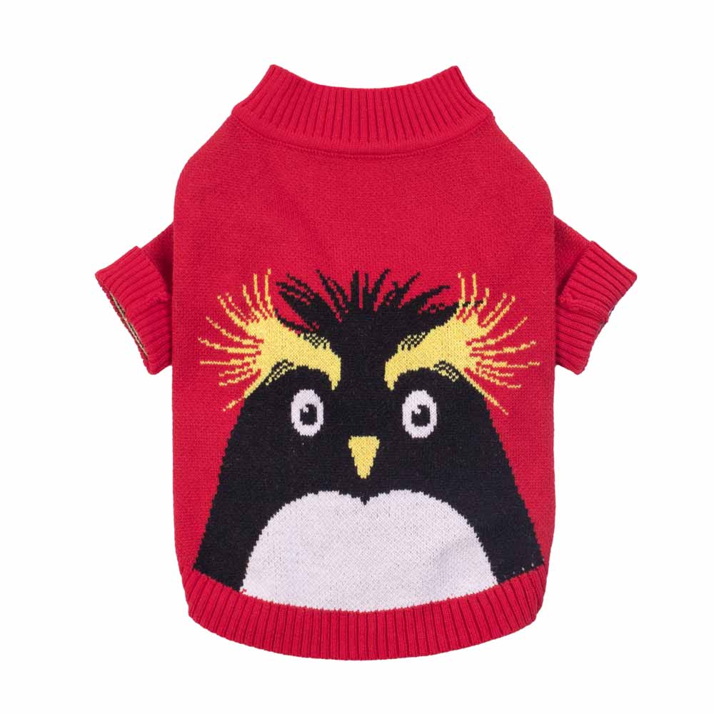 Red Penguin Dog Sweater Knitted Pet Holiday Apparel – Fitwarm
