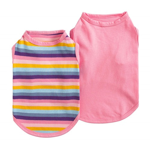 2-Pack Pink Striped Dog Clothes - Fitwarm