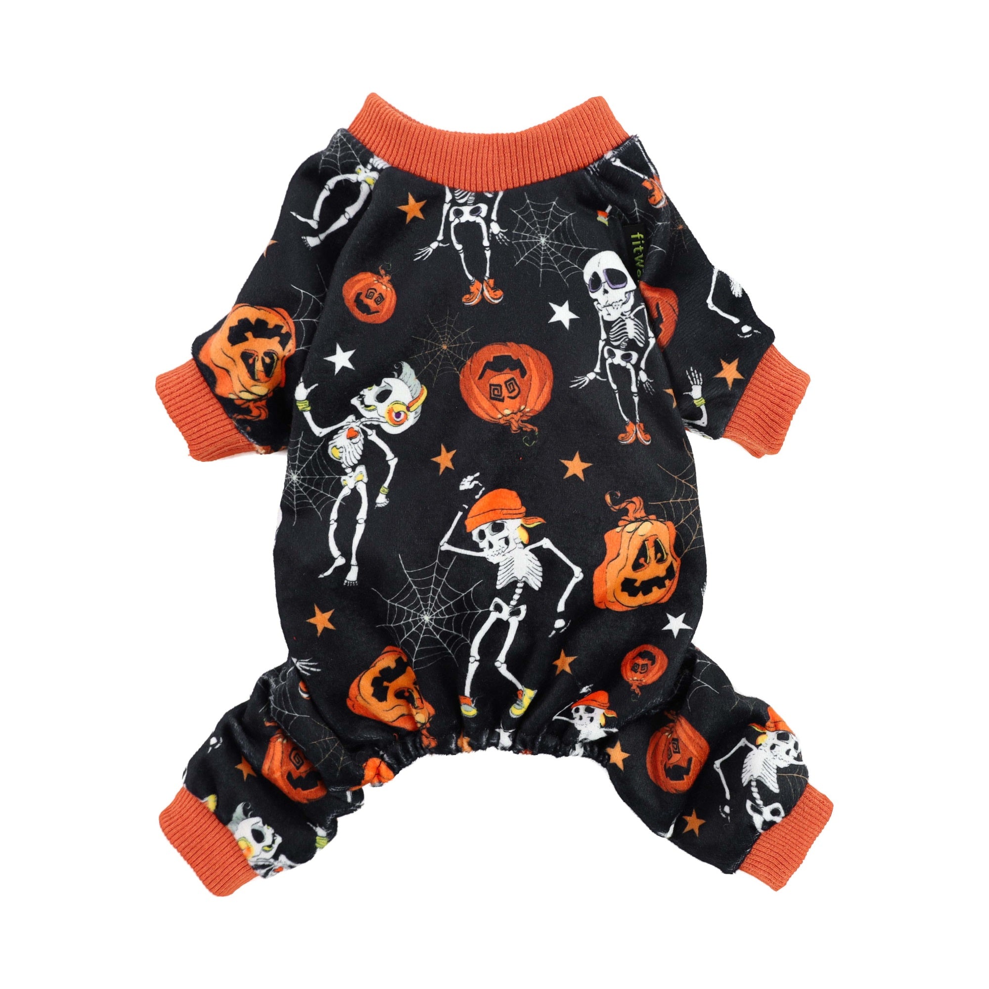 Spooky Crew - Dog Pajama with Orange Neck & Trim/Sleeves