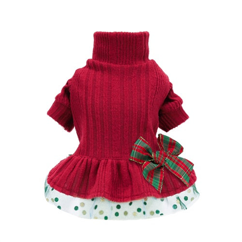 white christmas dresses Tinsel Pom Christmas Tree Sweater Dress – Ragstock main image 0
