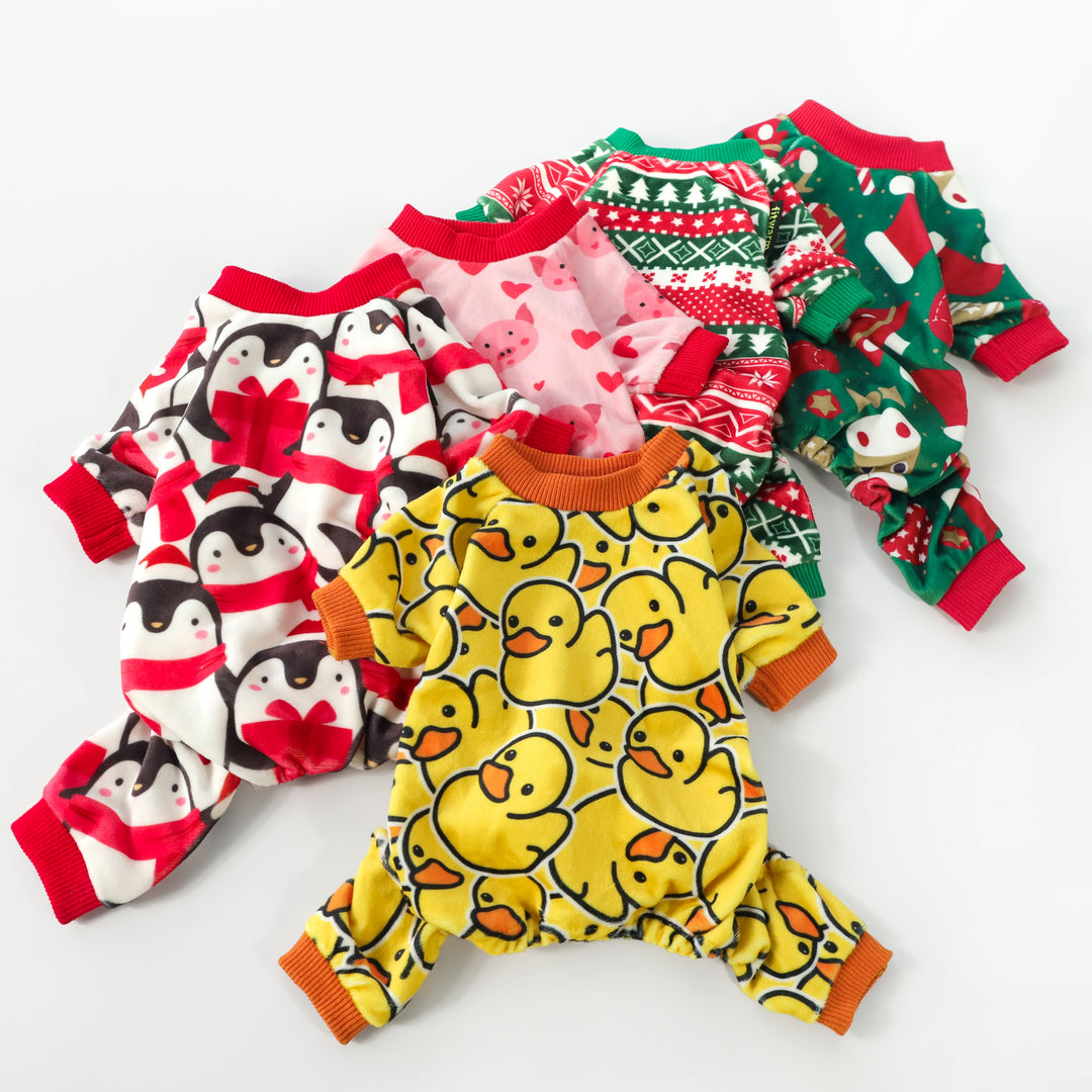 Cute Duck/ Pig/ Penguin pajamas for dogs with feet