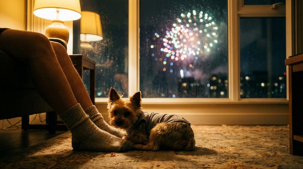 How Should Pet Outfits for New Year’s Countdown Parties Handle Fireworks Noise?