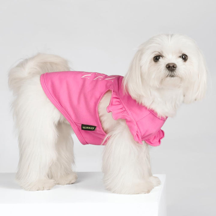 Maltese in a Pink Queen Dog Shirt - Fitwarm Dog Clothes