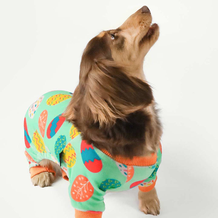  Dachshund in a Vibrant Easter Egg Print Pajamas - Fitwarm Dog Clothes
