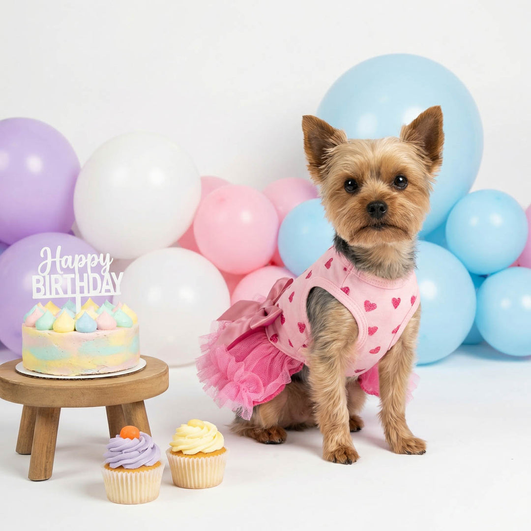 Sparkly Heart Dog Tutu Dress