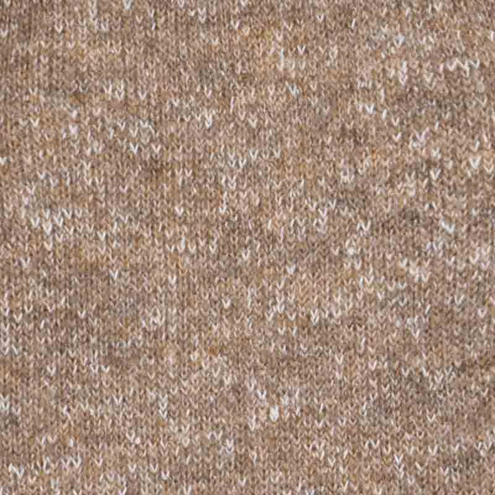 Close-up of speckled heathered knit fabric for dog hoodies, showing soft texture and material details.