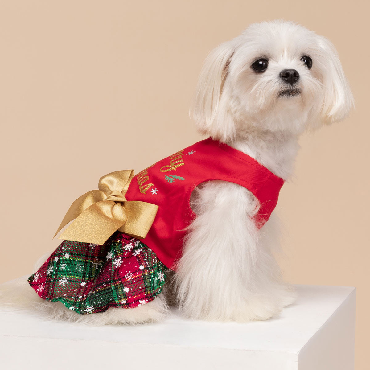 Woofmas Dog Dress | Red Christmas Pet Outfit – Fitwarm