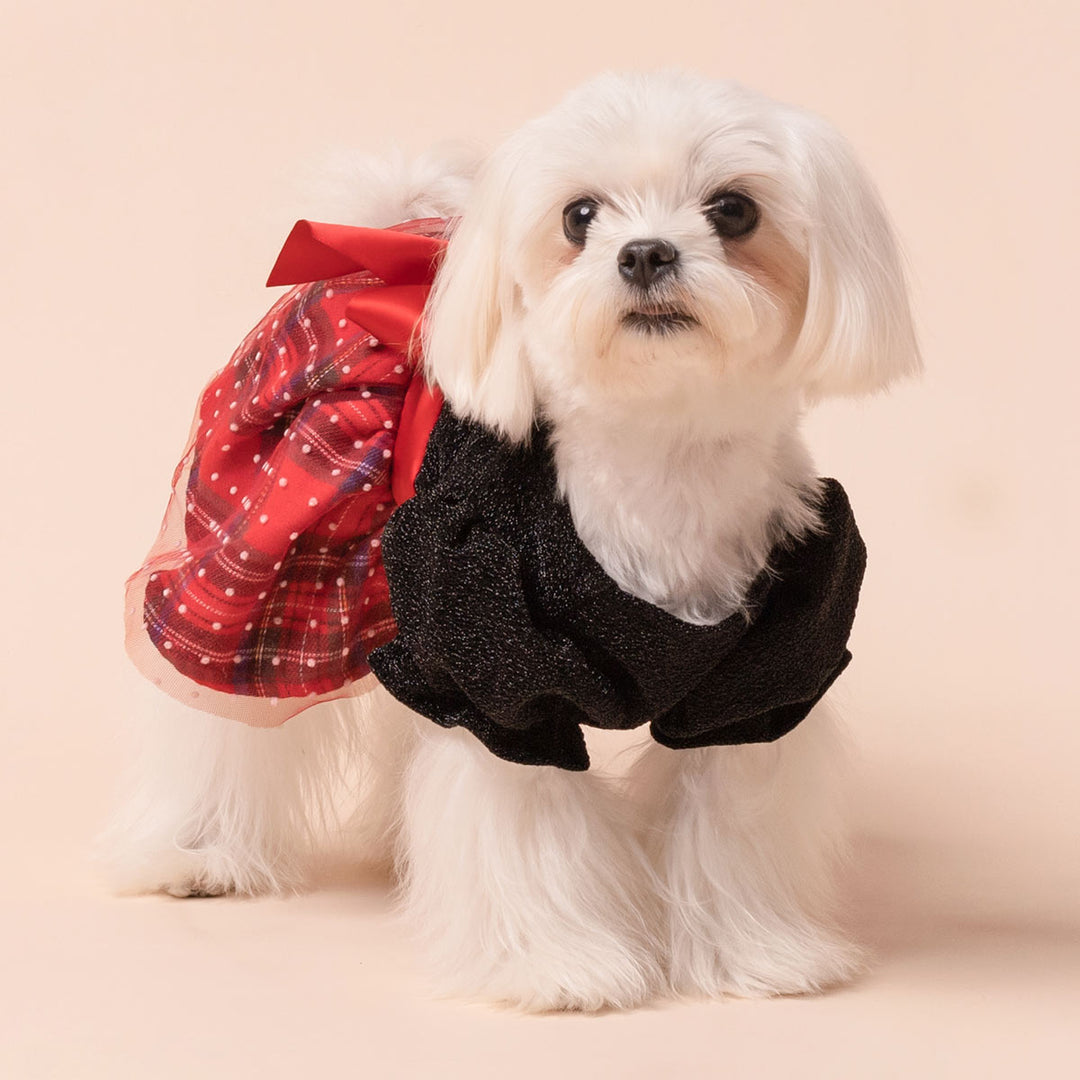 Festive Red Plaid Dog Dress | Holiday Pet Apparel Fitwarm Festive Red Plaid Dog Dress | Holiday Pet Apparel Fitwarm