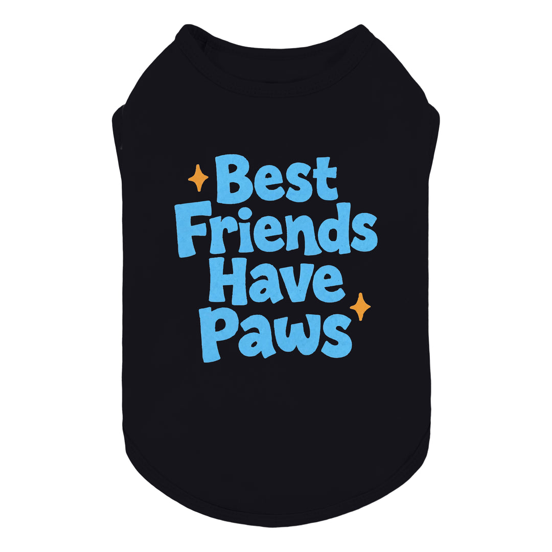 Black dog tank top with 'Best friends have paws' lettering