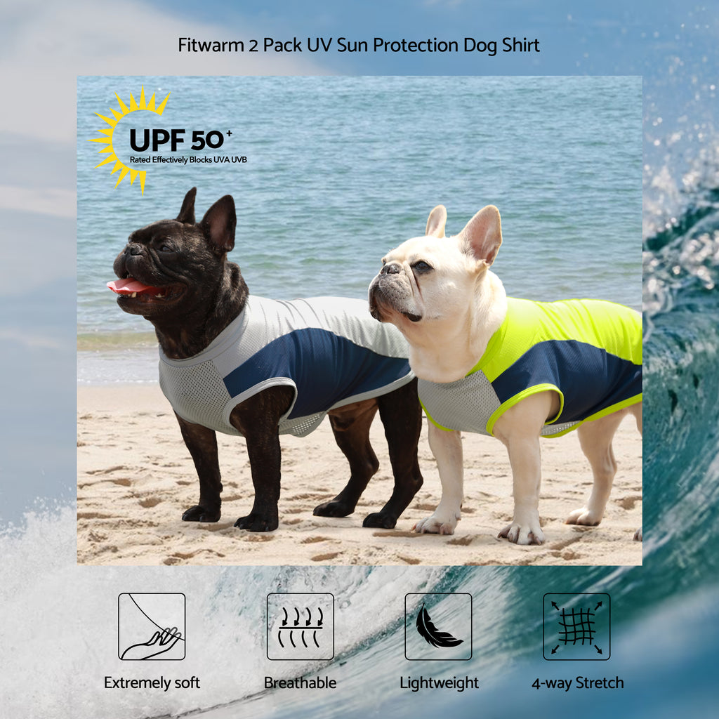 2 Pack UV Sun Protection Dog Shirt Fitwarm