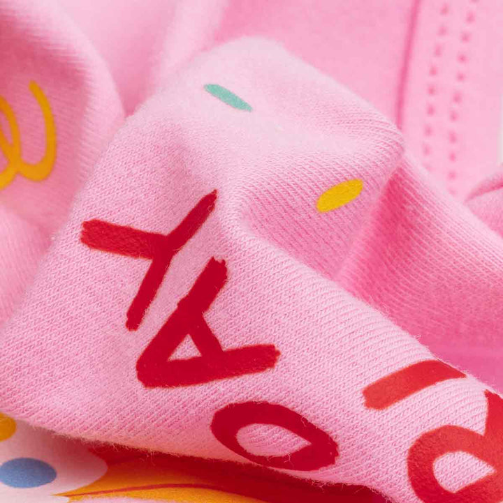 Close up of soft fabric on birthday dog tshirt