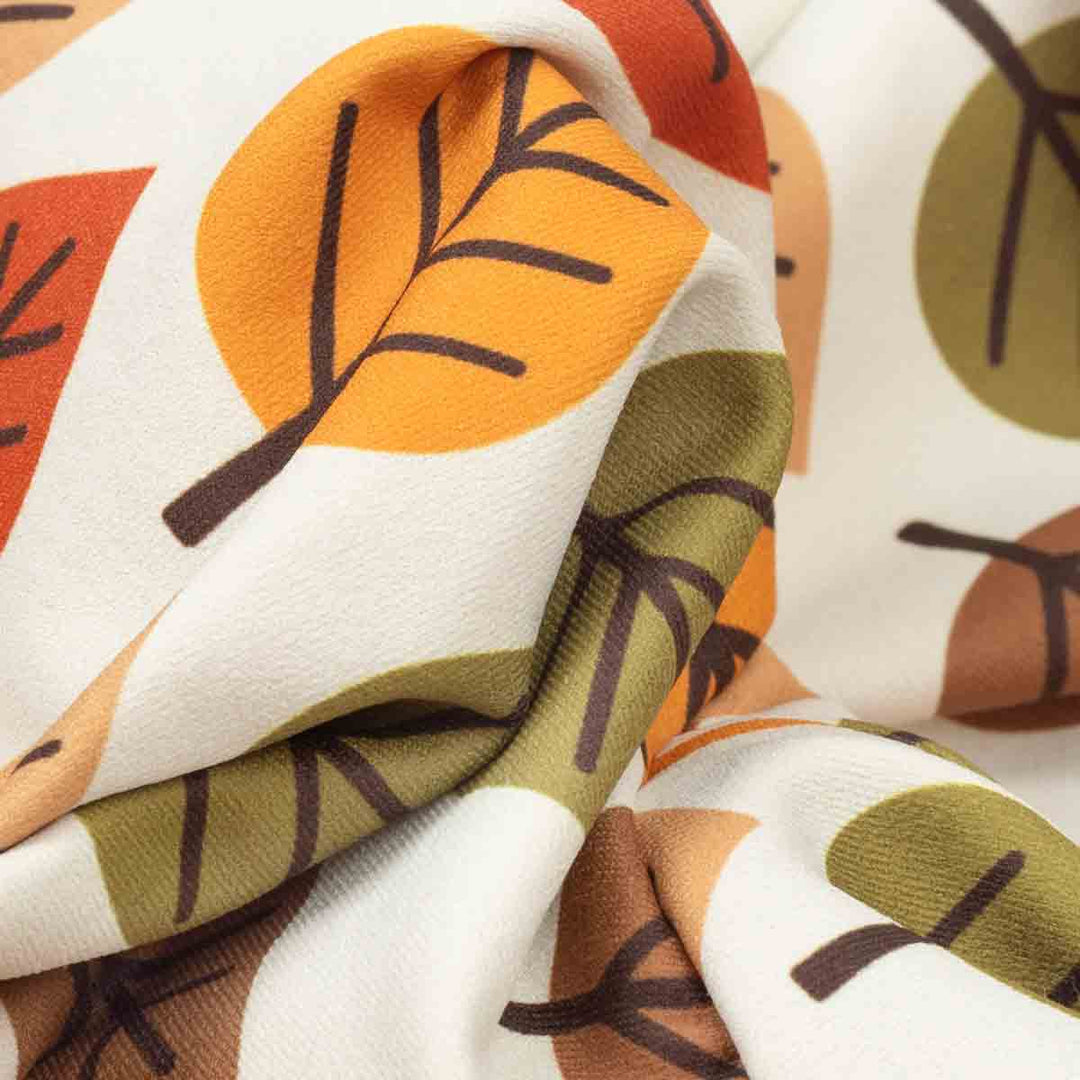 Close up of autumn leaf prints on hoodie for dogs