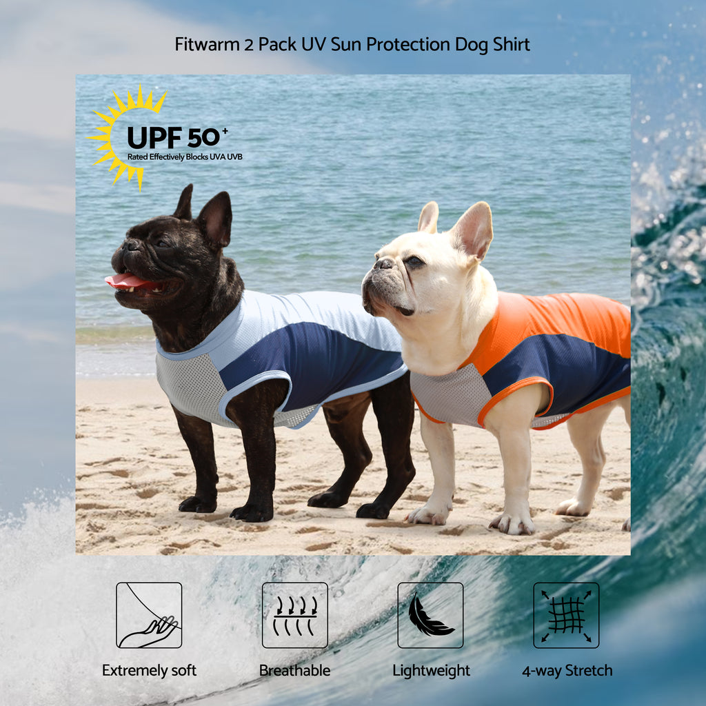 2 Pack UV Sun Protection Dog Shirt Fitwarm