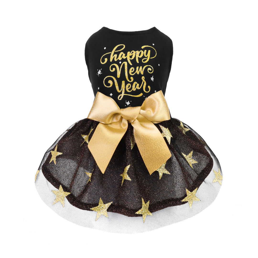 Sparkly New Year Pet Dress - Festive Tutu - Fitwarm Black / XX-Small Sparkly New Year Pet Dress - Festive Tutu - Fitwarm Black / XX-Small