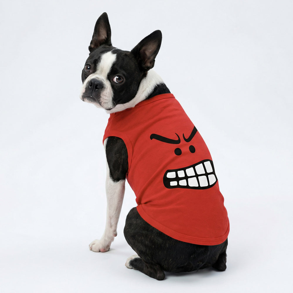 Boston Terrier in a angry expression dog tank top