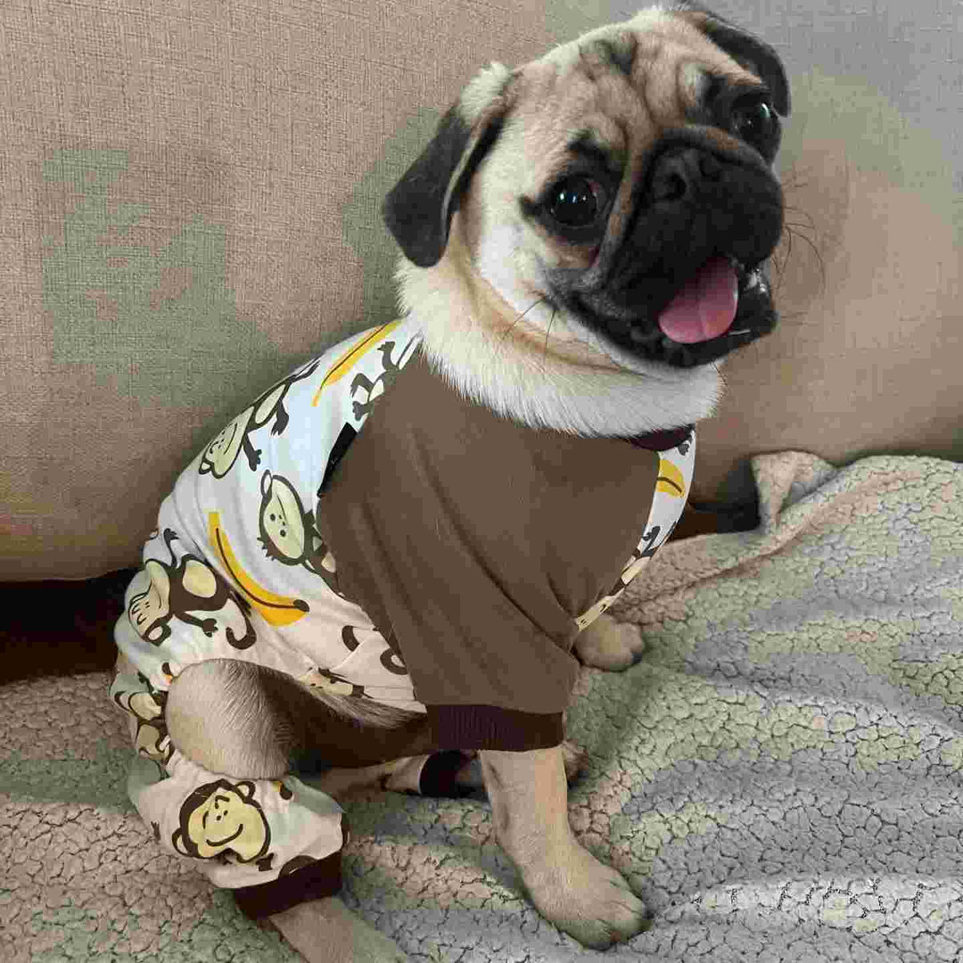 Dog Pajamas Onesie with Feet - Pug Clothes - Fitwarm