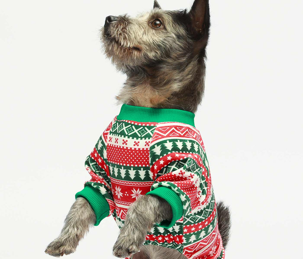 Striped Dog Christmas Pajamas - Fitwarm