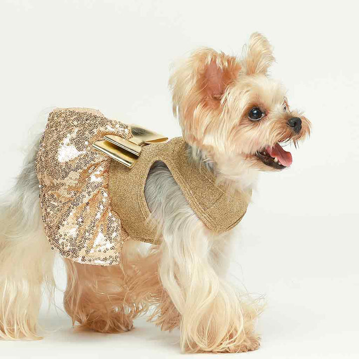Yorkie Terrier Dog Dress - Sparkly Sequin Dress - Dog Dresses - Fitwarm