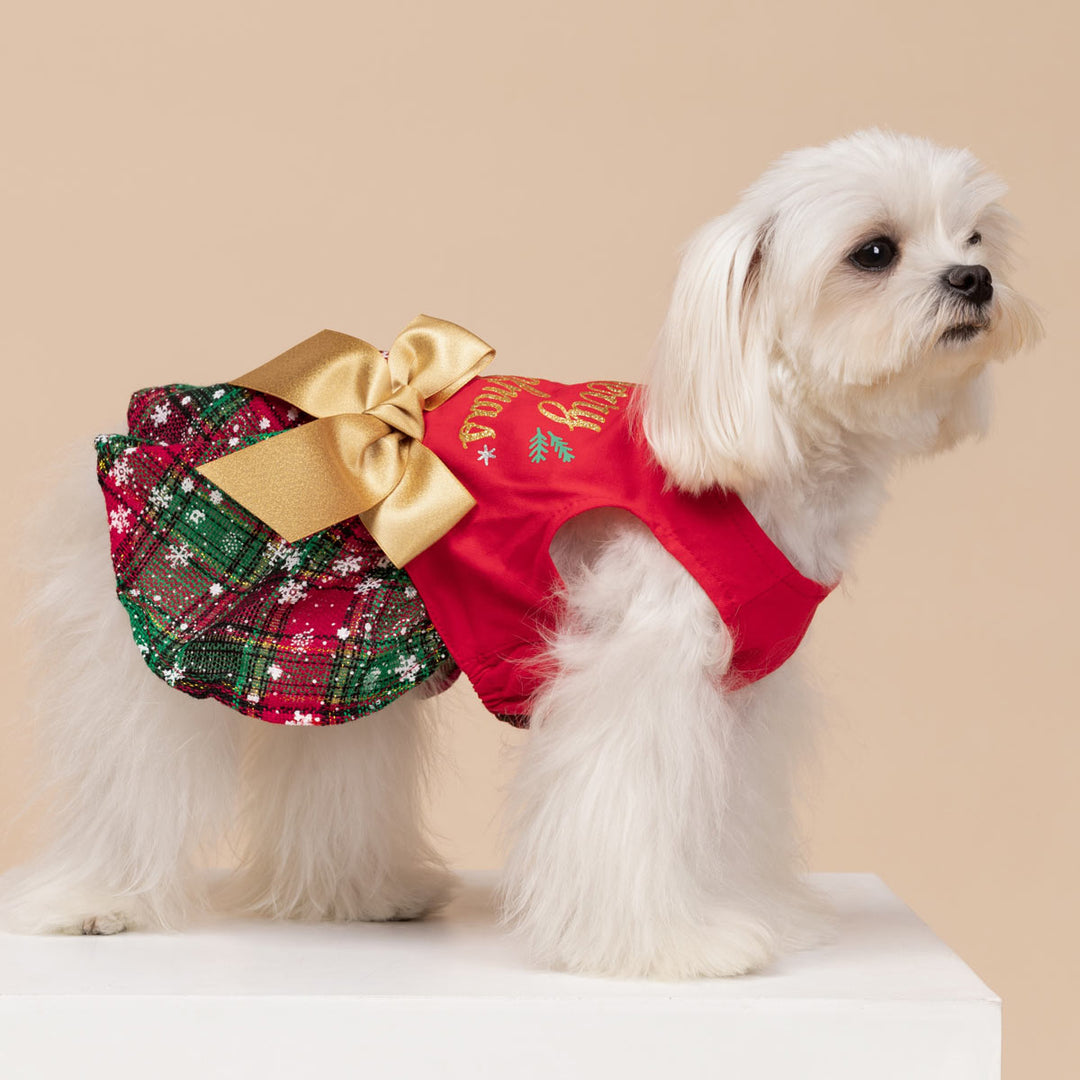 Woofmas Dog Dress | Red Christmas Pet Outfit Medium Woofmas Dog Dress | Red Christmas Pet Outfit Medium
