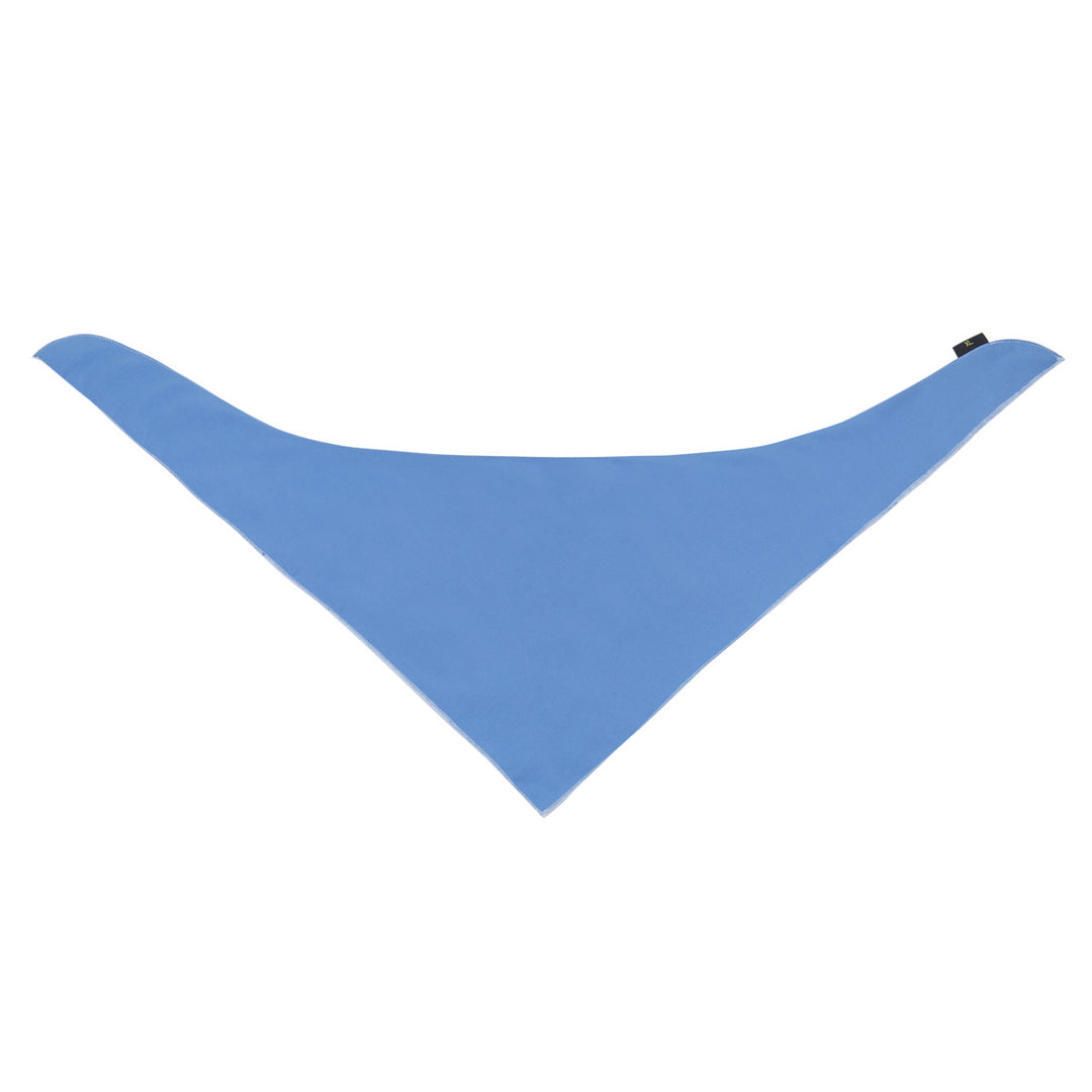 Blue dog embroidered bandana on a white background