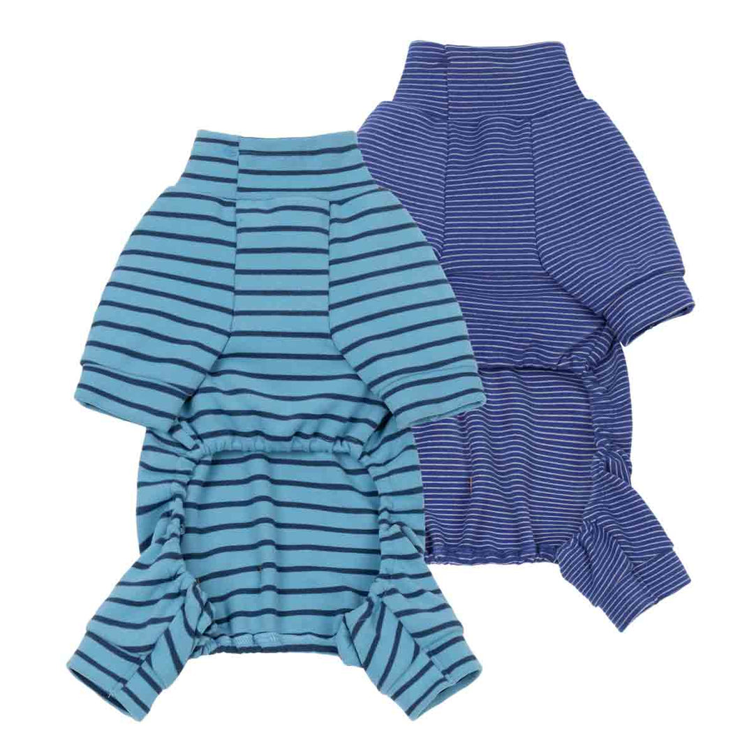 2 Pack Striped Mock Neck Dog Pajamas