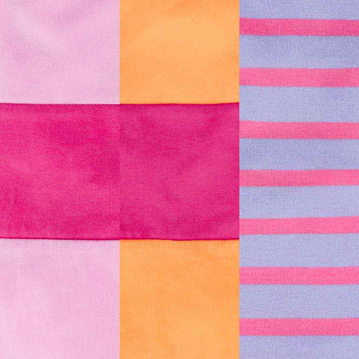 Vibrant Dog Shirts with Stripes and Color Blocks in Pink Orange and Purple - Fitwarm Dog Clothes 