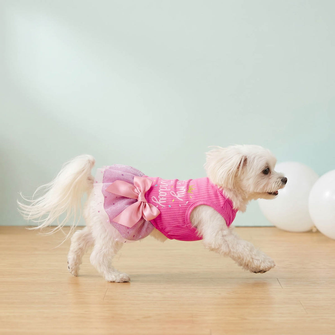 Birthday Dog Dress | Pink Tulle Tutu for Small Dogs MediumVioletRed / Large Birthday Dog Dress | Pink Tulle Tutu for Small Dogs MediumVioletRed / Large