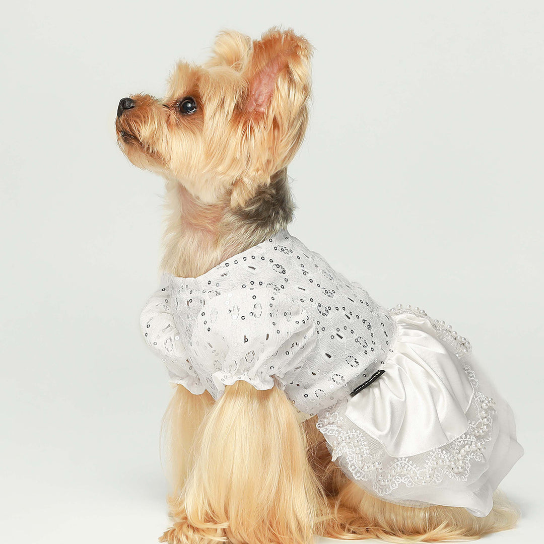 Pearl Dog Wedding Dress - Dog Dresses - Fitwarm