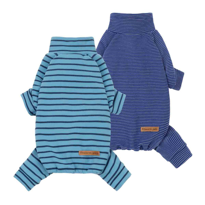 2 Pack Striped Mock Neck Dog Pajamas