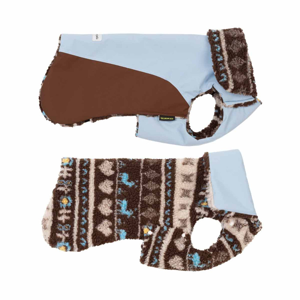 Side view of cozy sherpa coat for dogs