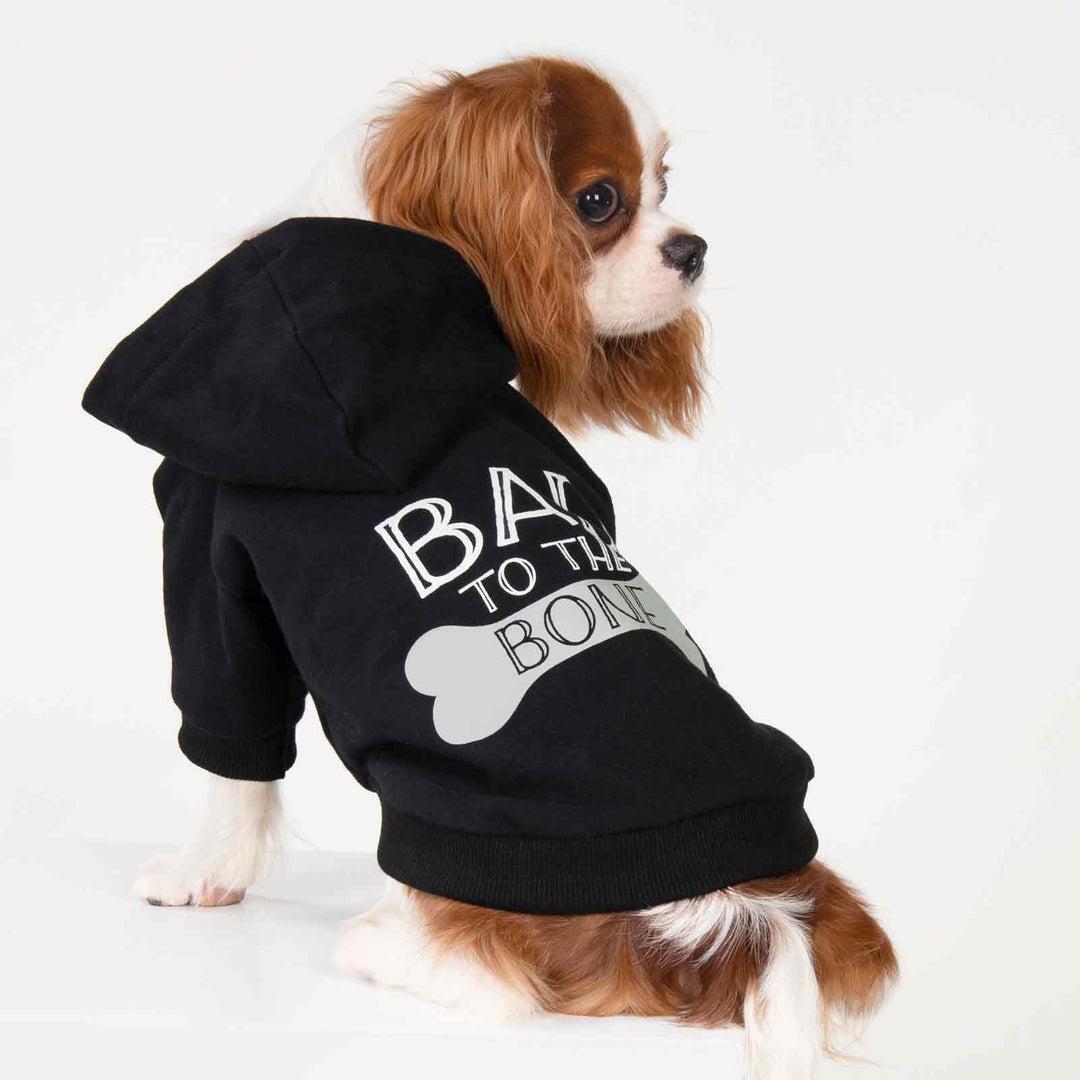 King Charles Spaniel in a Funny Bad to the Bone Dog Hoodie - Fitwarm Dog Clothes