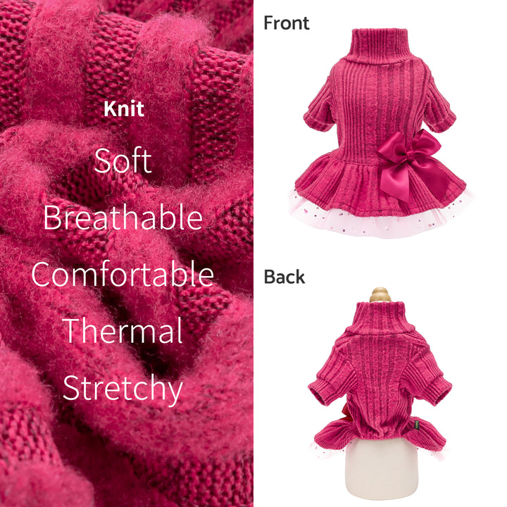 Turtleneck Knitted Tulle clothes for dogs