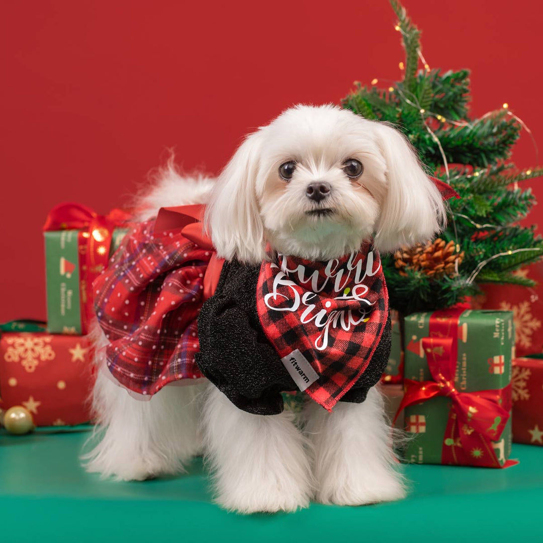 Festive Red Plaid Dog Dress