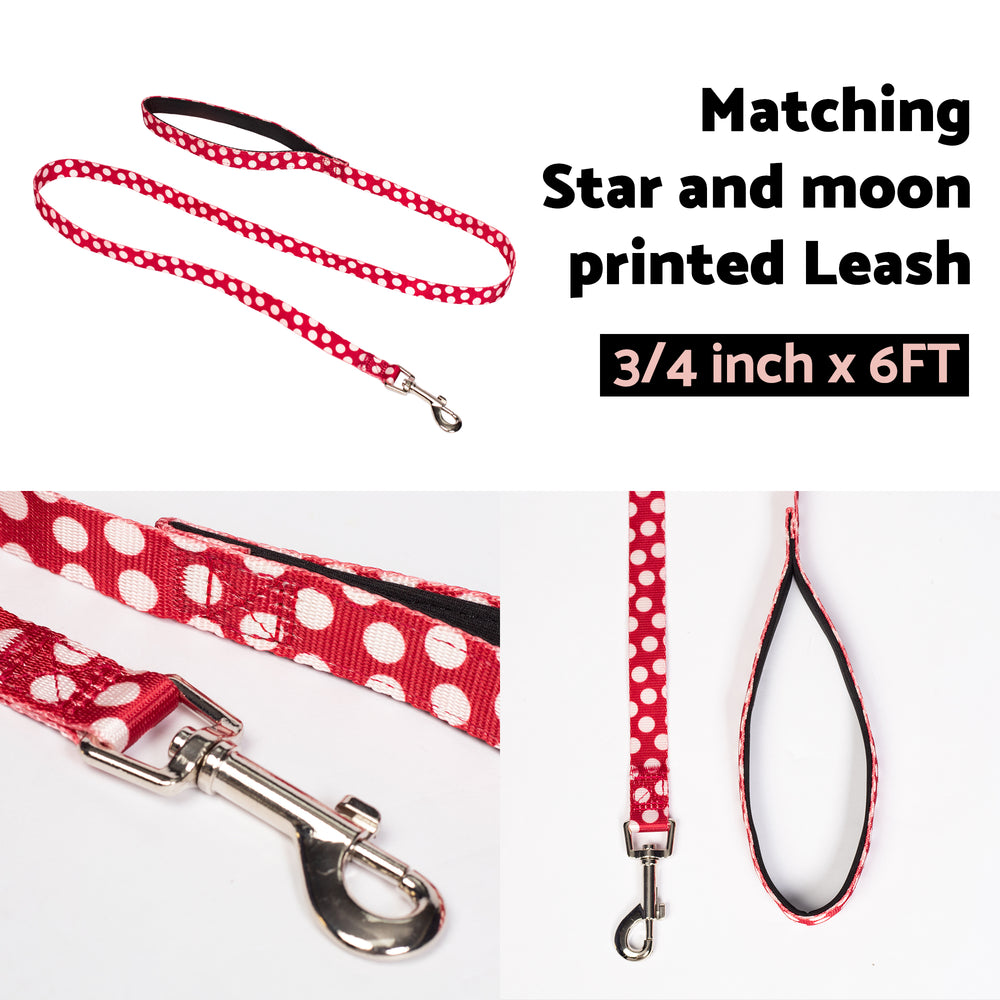 Disney Minnie Mouse Polka Dot Dog Leash - 6ft Long, 1.5in Wide, Red & White