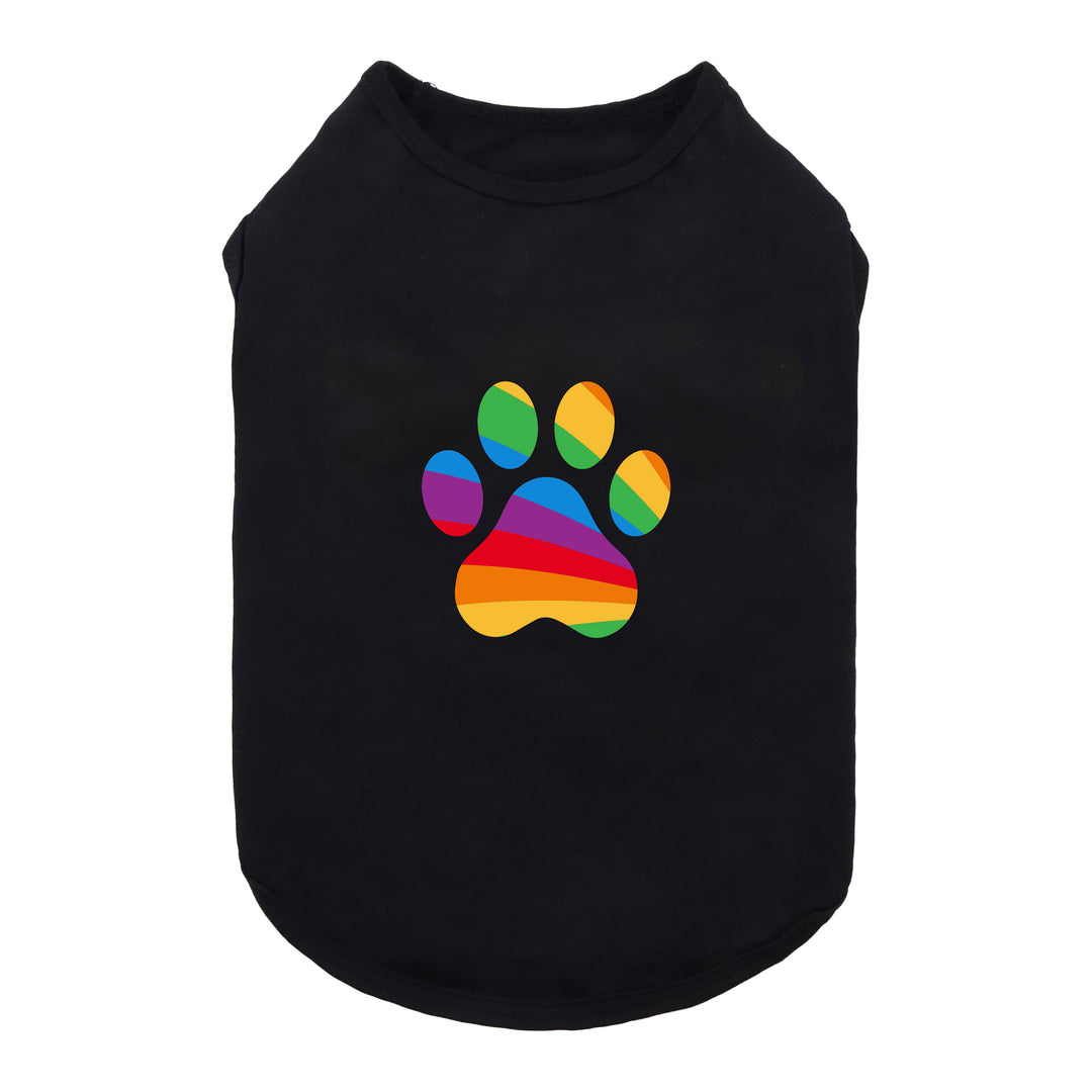 Rainbow Paw Print Dog Shirt - Fitwarm Dog Clothes