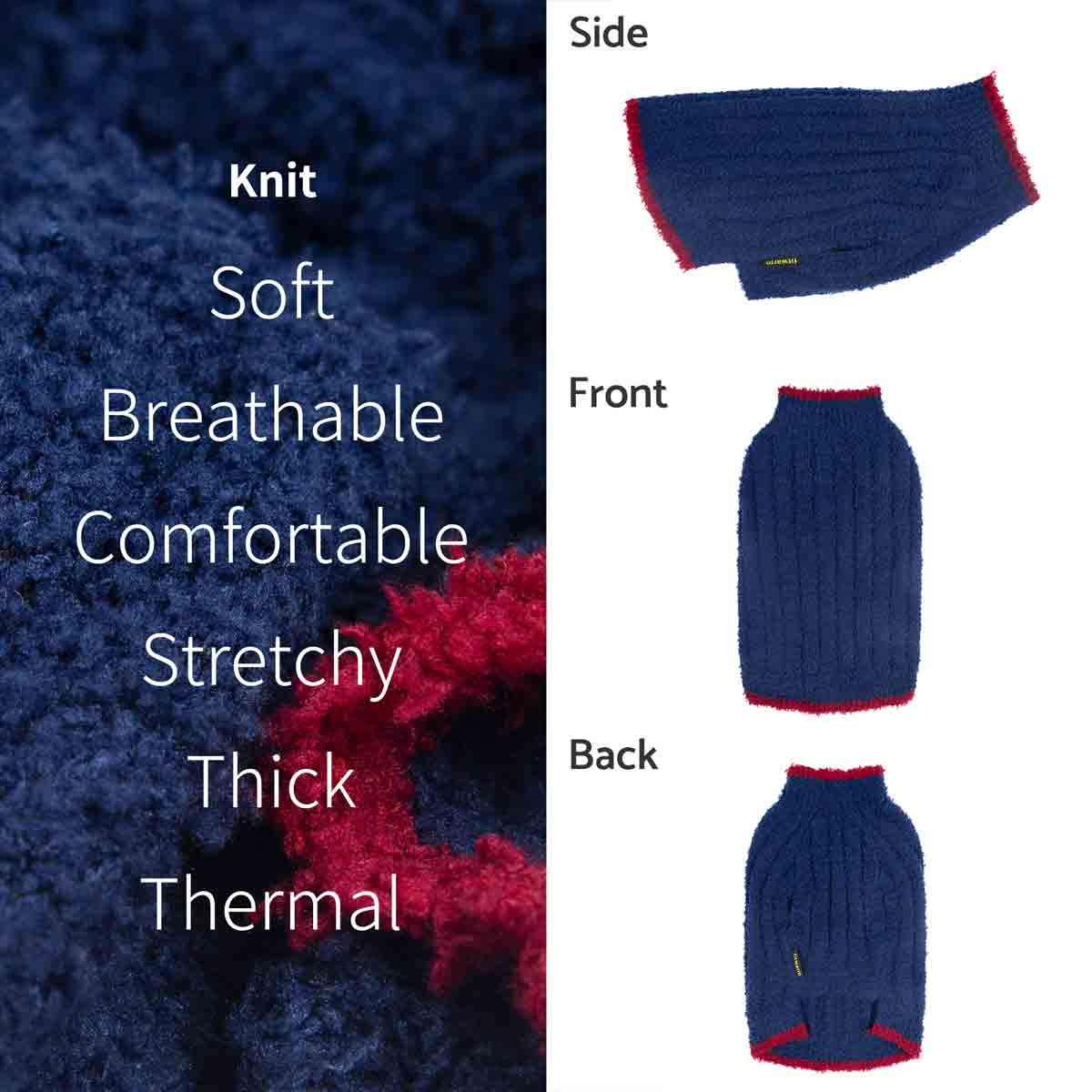 Cozy Knit Dog Sweater | Royal Blue, Periwinkle, Chocolate – Fitwarm