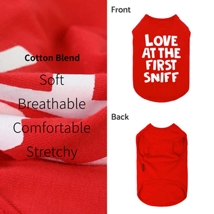 Funny Love at the First Sniff Dog Valentine Shirt - Fitwarm Dog Clothes