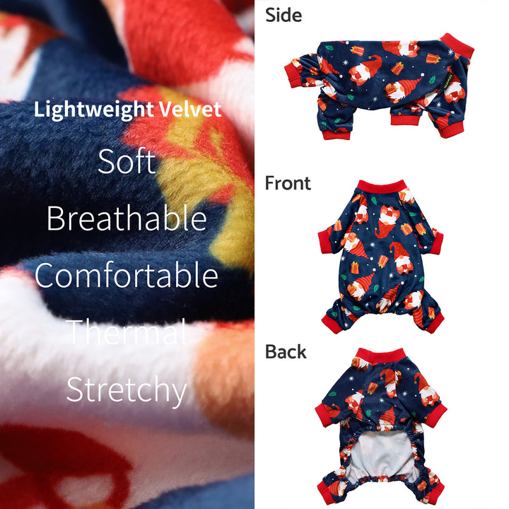 Santa Claus Patterned Dog Jumpsuit for Christmas - Fitwarm Dog Clothes