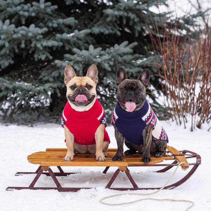 2 Pack Snowflake & Reindeer Dog Sweater