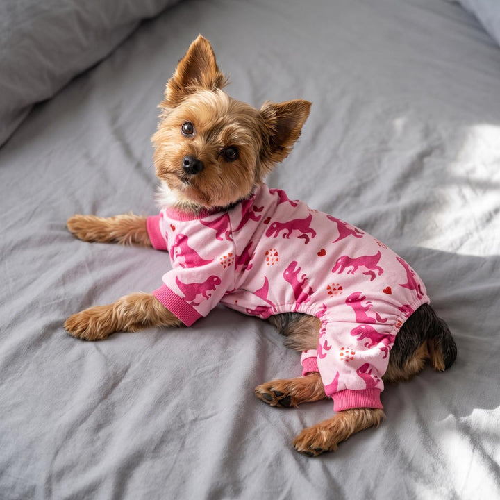 Heart-Eyed Dinosaur Dog Pajamas
