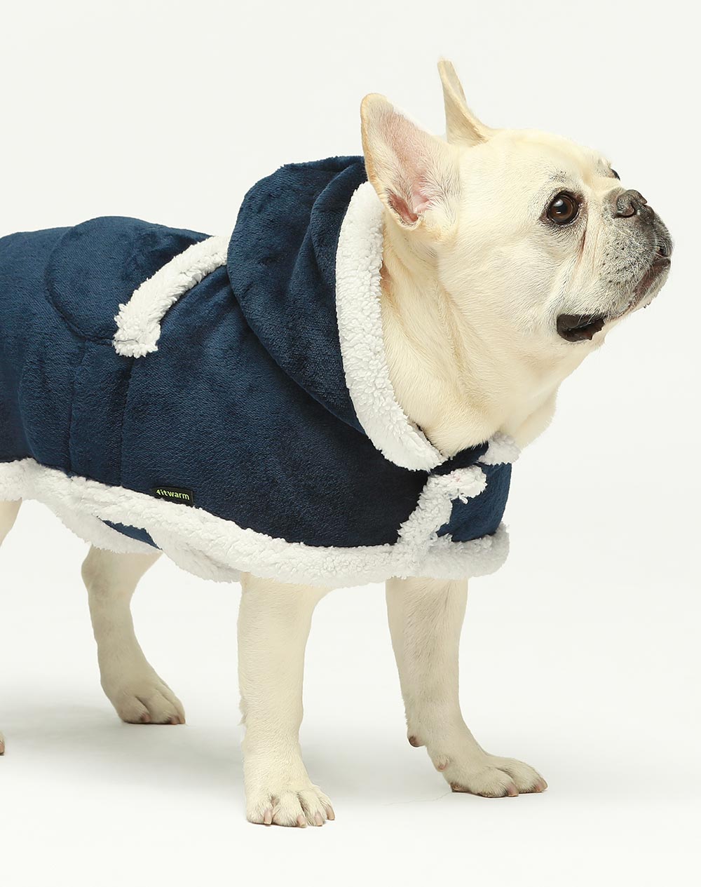 Frenchies in Flannel Hooded Blanket Dog Coats - Fitwarm Dog Clothes