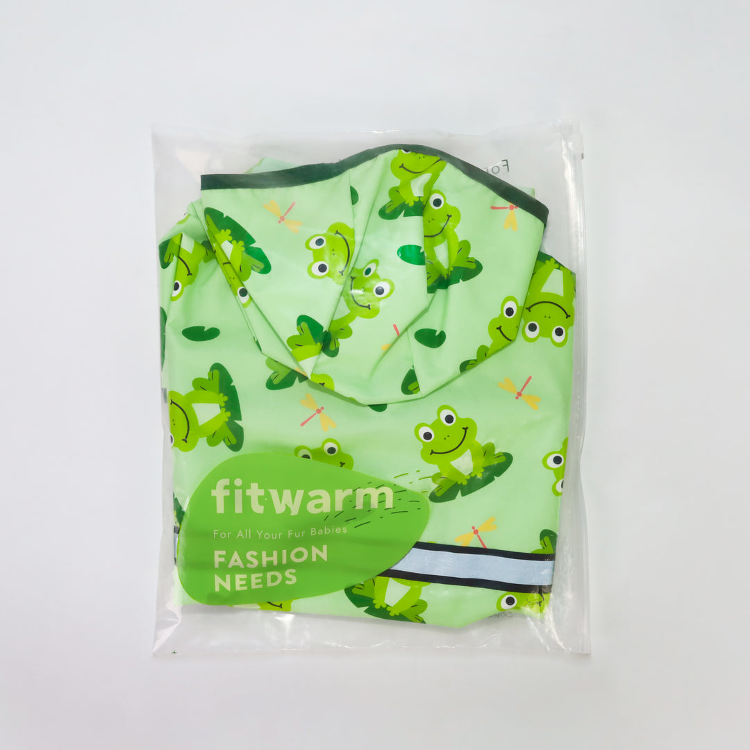 Frog-Themed Dog Raincoat - Fitwarm Dog Clothes
