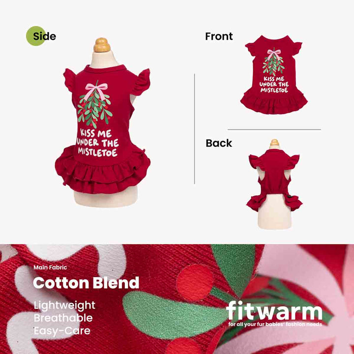 Kiss Me Under Mistletoe Dog Christmas Dress