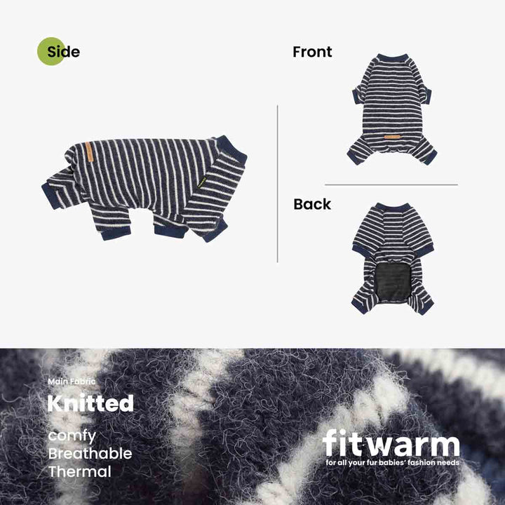 Stripe Knitted Dog Pajamas